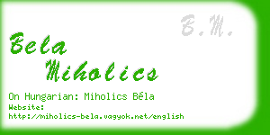 bela miholics business card